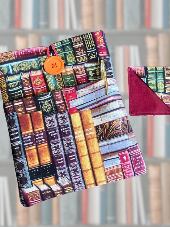 Other - NWOT Book Sleeve & e-Reader Pouch, Button Closure, Front Pocket, Bookmark